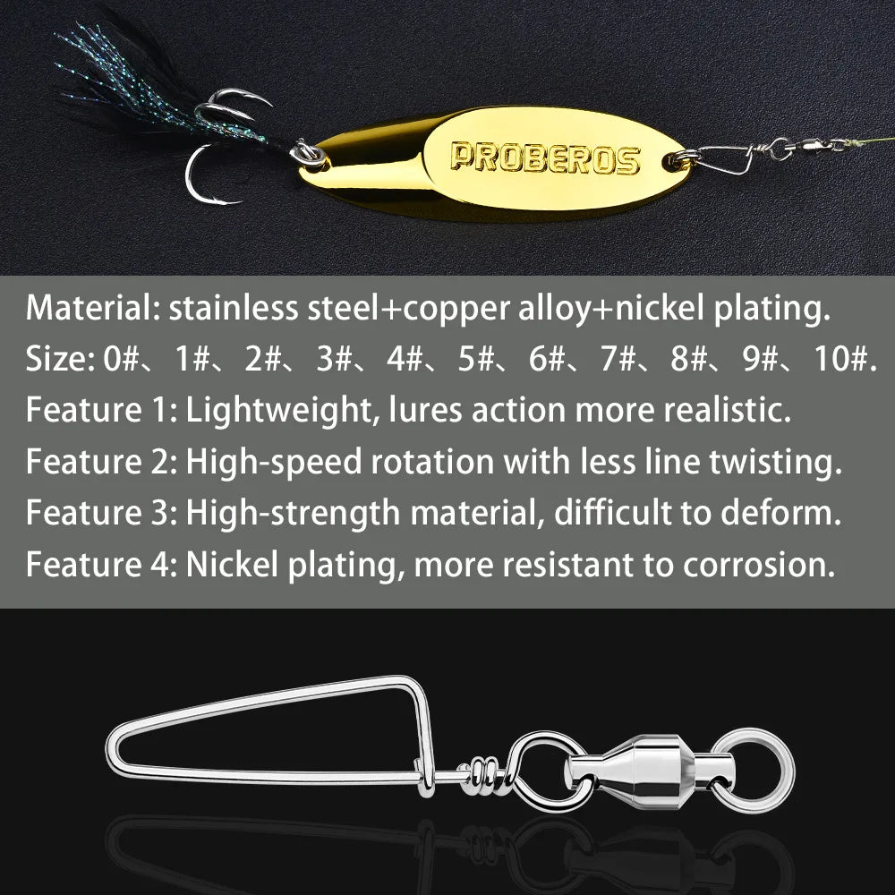 figure-8 ring connector, single head bearing swivel + curved pin, fishing accessories, bulk figure-8 ring fishing gear supplies