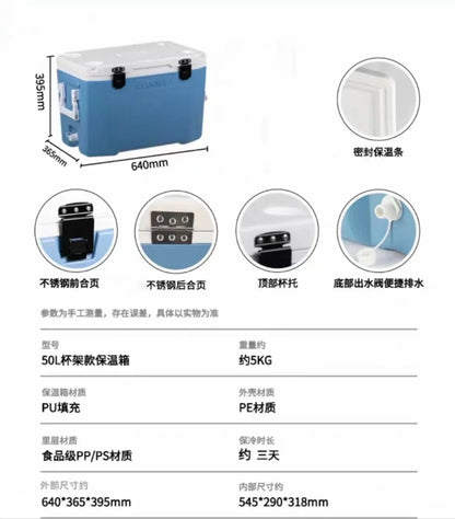 High quality big 75qt 125qt 145qt plastic insulated portable ice cooler box rotomold cooler with wheels