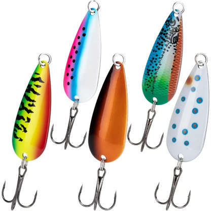 5pcs Saltwater Spoon Fishing Lures Jigs Lure for Tuna Salmon Grouper, Sea Fish Jigging Lure, Trolling Spoon for Bass