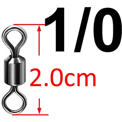 50pcs Bearing Swivel Fishing Connector Stainless Steel Carp Fishing Accessories Tackle Snap Fishhook Lure Solid Ring Swivel