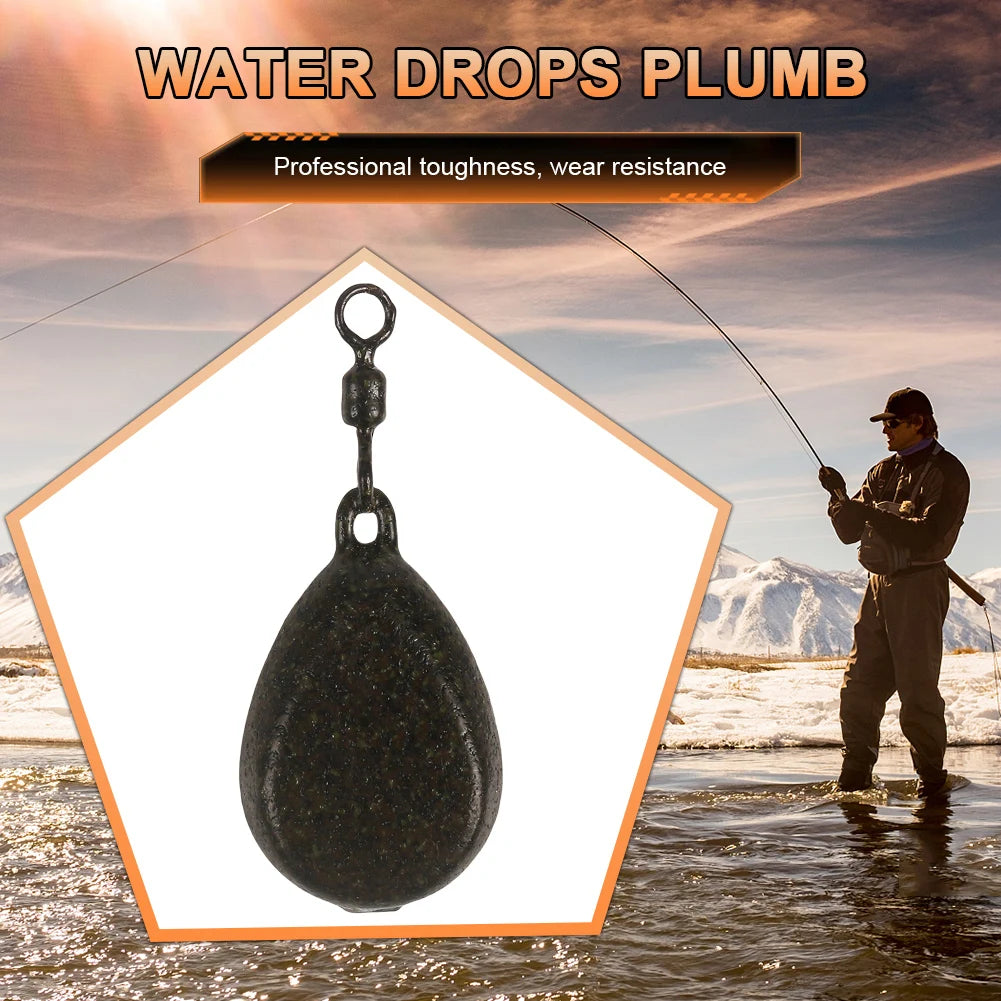 57g Carp Fishing Tackle Lead Weight Flat Pear Carp Fishing Weight Casting Drop Shot Fishing Weight for Carp Fishing Secure Clip