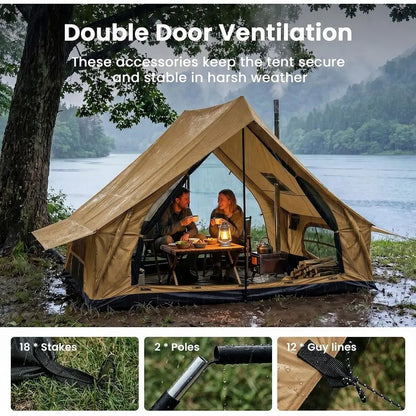 4-Season Waterproof Hot Tent for 2-4 People: All-Weather Hiking, Backpacking, Camping Shelter