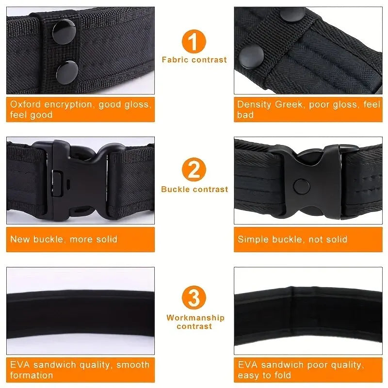 Activity Nylon Oxford Cloth Tactical Belt, Men's Wide Waist Belt for Hiking Work, Outdoor Camouflage Mountaineering Gear