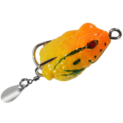 2.5cm/3g Mini Thunder Frog Soft Fishing Lures Artificial Bait Fishing Wobbler Silicone Baits with Metal Glitter Frog Lure Trout