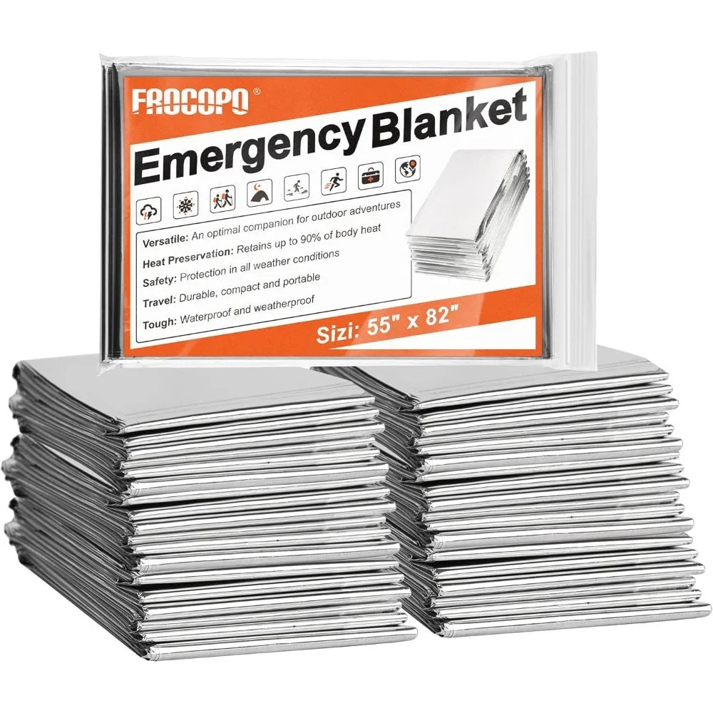 6 Pack Emergency Mylar Blanket, Emergency Blanket Space Blanket Survival Rescue Insulating Reflective foil kit Outdoors Hiking