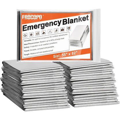6 Pack Emergency Mylar Blanket, Emergency Blanket Space Blanket Survival Rescue Insulating Reflective foil kit Outdoors Hiking