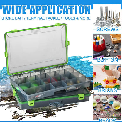 Waterproof Fishing Tackle Box with Removable Dividers, 3600 & 3700 Trays, Camouflage Storage for Freshwater Saltwater