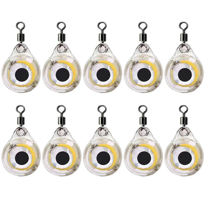 10-100Pcs Mini Fishing Lure Light LED Attracting Fish Light Underwater Eye Shape Fishing Bait Luminous Lure for Attracting Fish