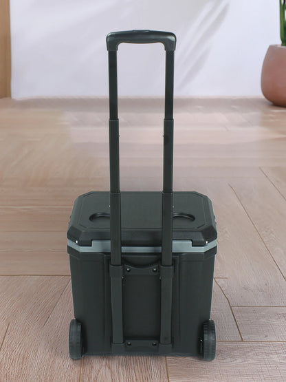 Portable PU Thermal Insulation Box Refrigerator 24L with Pull Rod for Outdoor Camping Fishing Stall Selling Wheel Mobile Ice Box