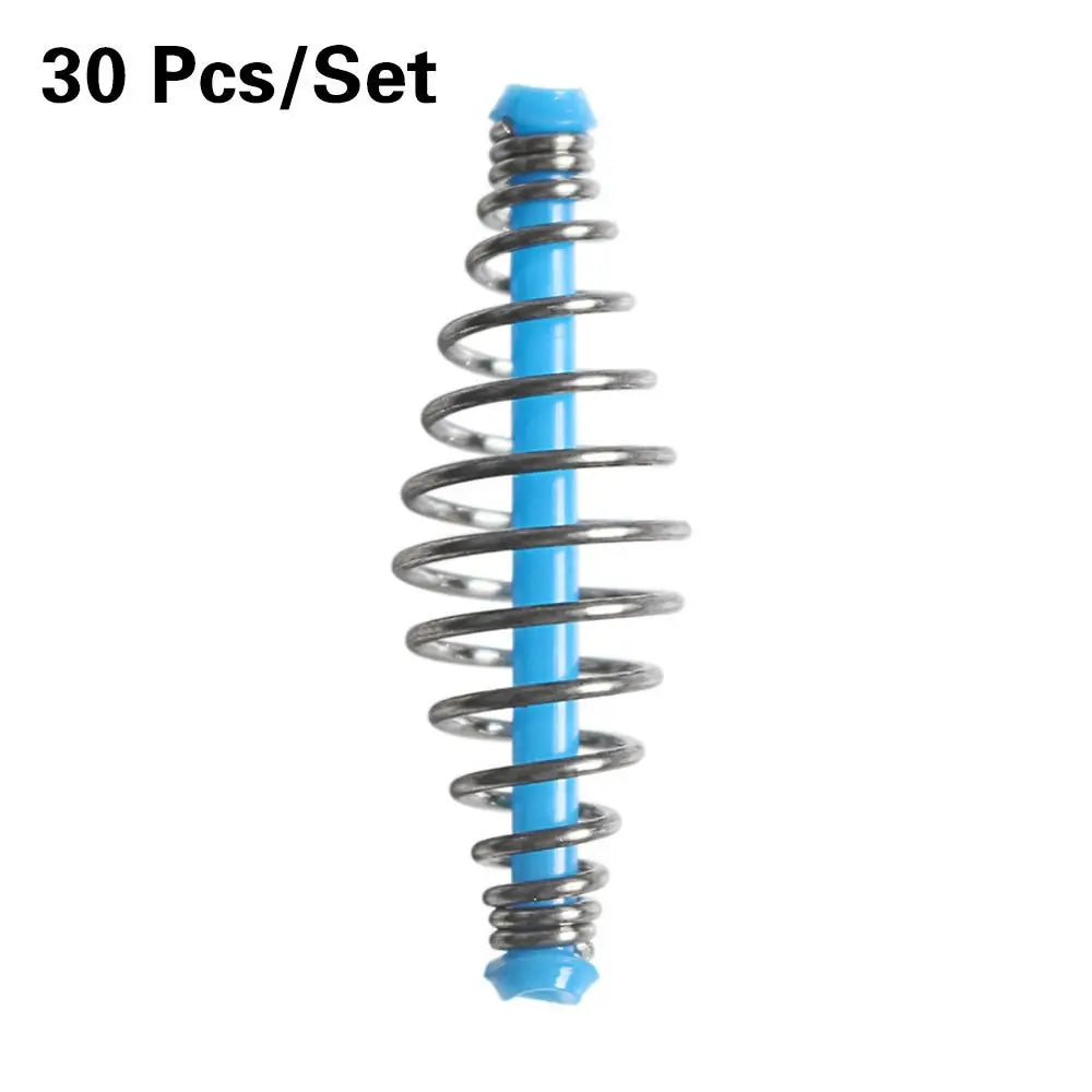 30pcs/Set Fishing Bait Spring Lure Inline Hanging Tackle Stainless Steel Feeder