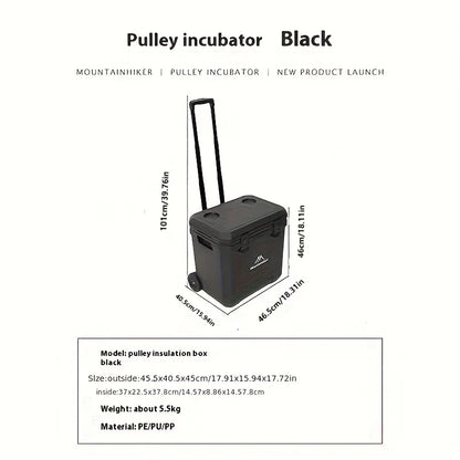 Mountainhiker 38L Outdoor Refrigerator with Wheels Portable Insulated Box BBQ Car Insulated Box Refrigerator Trolley Refrigerato
