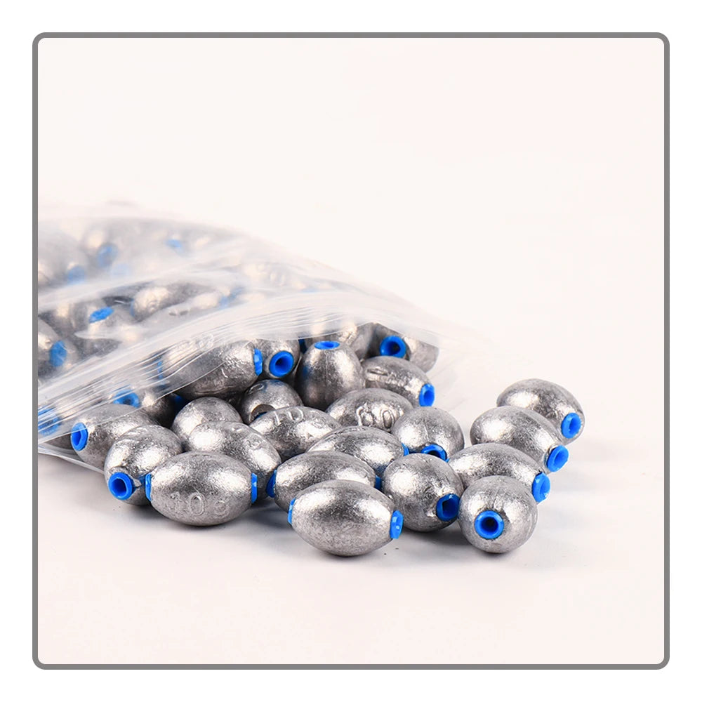 5g-60g Olive-Shaped Lead Pendant Fishing Lead Pendant Plastic Core Hollow Lead Pendant Fishing Accessories