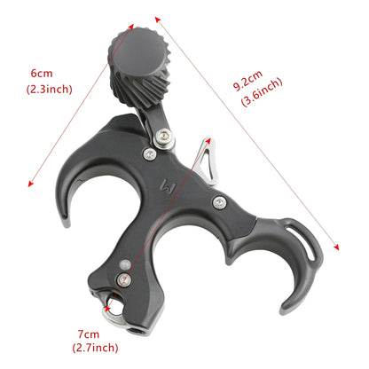 3 Finger Release Aids Archery Compound Bow Release Thumb Adjustable Left Right Hand Caliper Trigger Hunting Shooting Target