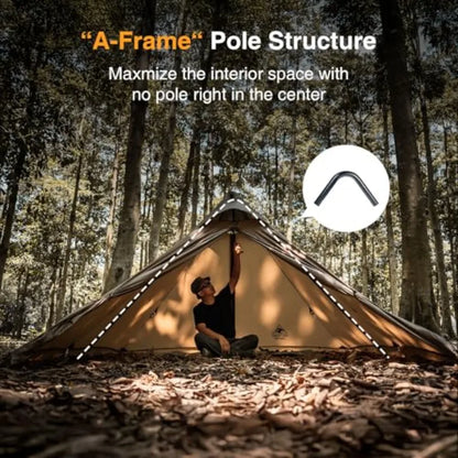 Trail Teepee Tent, Waterproof Windproof Hot Tent with Stove Jack, 2 Person Tent for Camping, Hiking, Bushcraft, Bikepacking, Tra