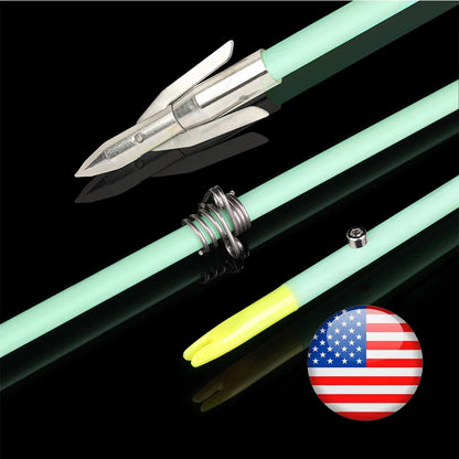 Archery Bowfishing Arrows OD 8mm Solid Fiberglass Arrow Carbon Steel Arrowhead Metal Fishings Slider  Hunting Fishing 3/6pcs