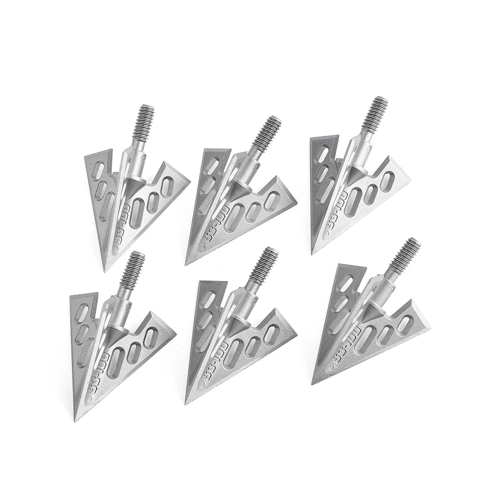 6pcs Arrowheads Aluminium Alloy Universal Thread Hunting Broadheads Archery Arrow DIY Arrow Points Bow Shooting Target Tips