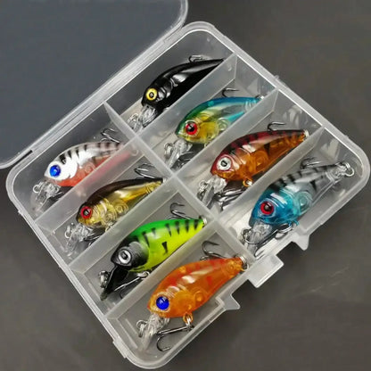 Premium Floating Crank Bait Minnow Fishing Lure Kit - Realistic Surface Artificial Bait, Helps You Catch Fish Successfully