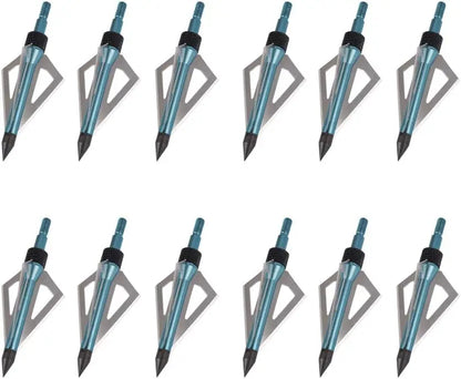 Hunting Broadheads 3 Blades Archery Broadheads 100 Grain 12 Pack Screw Arrow Heads Arrow Tips for Crossbow Compound Bow
