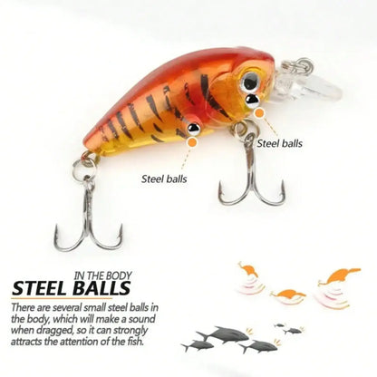 Premium Floating Crank Bait Minnow Fishing Lure Kit - Realistic Surface Artificial Bait, Helps You Catch Fish Successfully