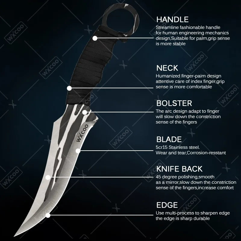 1SET Cooking Utensil Set Multifunction Stainless Steel Sharp Chef Boning Knife Nonstick Ergonomic Handle Gifts for Men