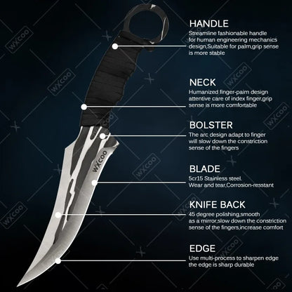 1SET Cooking Utensil Set Multifunction Stainless Steel Sharp Chef Boning Knife Nonstick Ergonomic Handle Gifts for Men