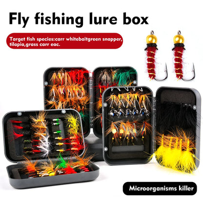 Fly hook micro-object Luya bait, boxed poisonous mosquito ant bionic butterfly nymph stream fishing small bee, simulated false bait