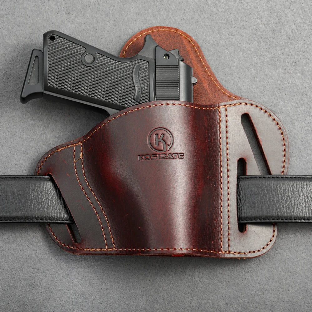 Hunting Genuine Leather Holster OWB Real Leather Belt Holster 1911 Holster OWB, Leather Concealed Holster