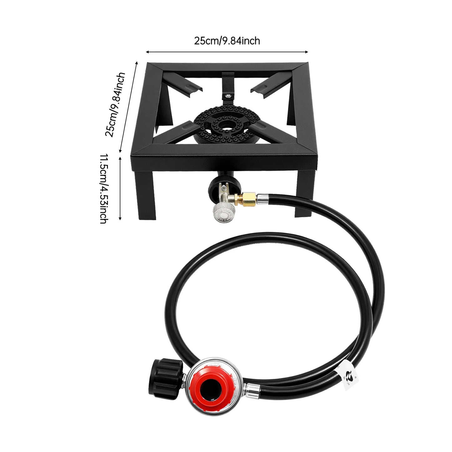 8000w Cast Iron Camping Stove, Portable Propane Gas Burner Compact Outdoor Single Burner for Hiking Picnic BBQ Emergency Use