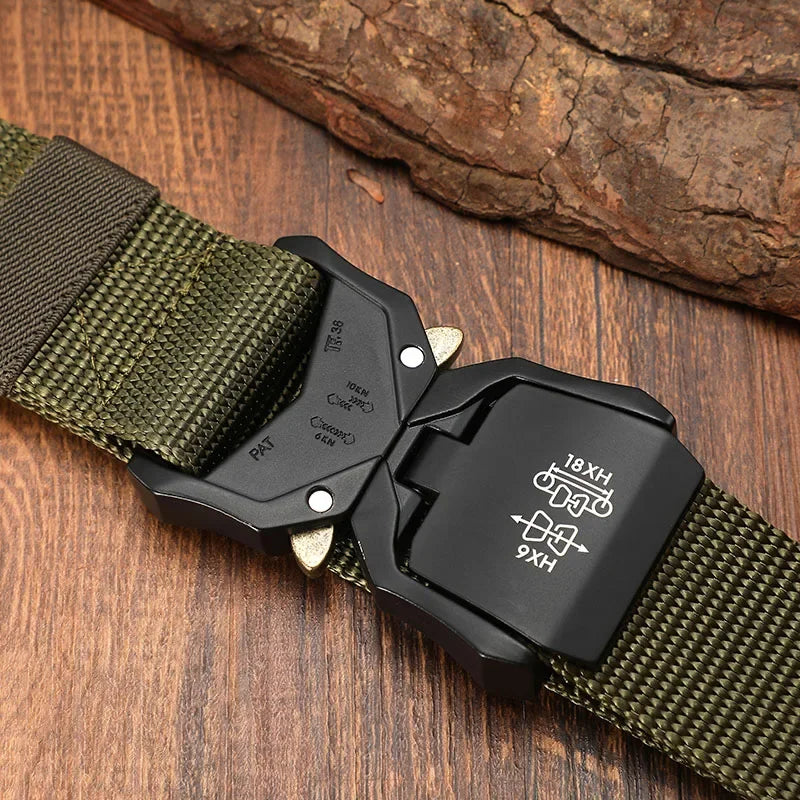 Tactical Belt for Men, High Quality Nylon Military Belt with Metal Buckle, Outdoor Sports Training Gear, Adjustable
