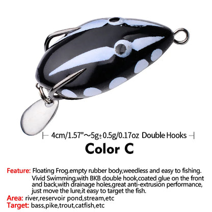 5g simulated luya fake bait black fish soft bait, mini thunder frog luya bait 4cm modified thunder frog bait fishing gear wholesale