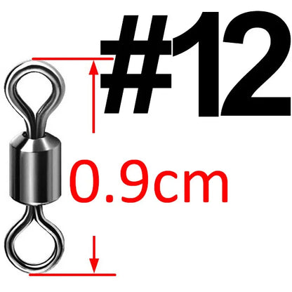 50pcs Bearing Swivel Fishing Connector Stainless Steel Carp Fishing Accessories Tackle Snap Fishhook Lure Solid Ring Swivel