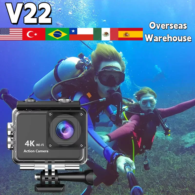 Action Camera Helmet Video Recording Cycling Skiing Ultra HD WiFi 4K/30fps 2.0-inch Sport Cameras 30m Underwater Waterproof New
