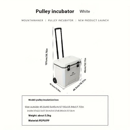 Mountainhiker 38L Outdoor Refrigerator with Wheels Portable Insulated Box BBQ Car Insulated Box Refrigerator Trolley Refrigerato
