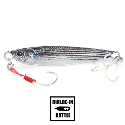 B&U Rattle Jig Sea Fishing Lures Metal Jig 40g 60g 80g Long Casting Spinning Artificial Bait with Hook Spoon Tackle