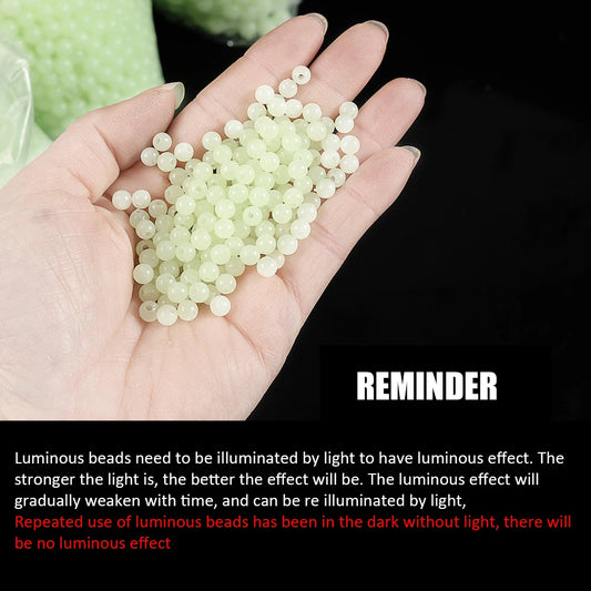100pc/bag Fishing Floats Beads Luminous Light Glowing Balls Bass Fishing Baits