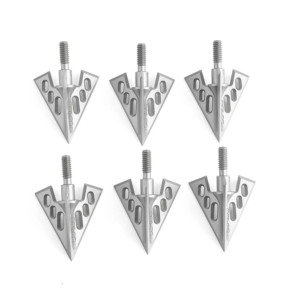 6pcs Arrowheads Aluminium Alloy Universal Thread Hunting Broadheads Archery Arrow DIY Arrow Points Bow Shooting Target Tips