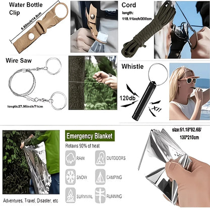 240 Survival Kit for Outdoor Adventure Travel Camping Sports Office Car School Emergency First Aid Equipment Tool Gift for Men And Women