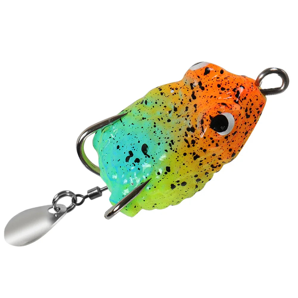 2.5cm/3g Mini Thunder Frog Soft Fishing Lures Artificial Bait Fishing Wobbler Silicone Baits with Metal Glitter Frog Lure Trout