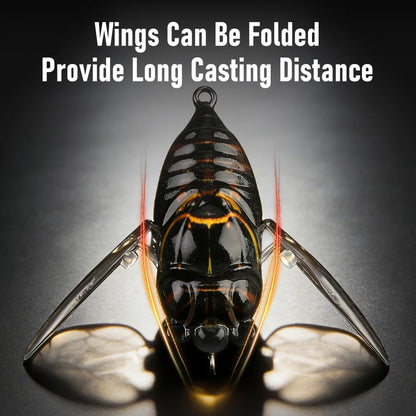 Kingdom 3Pcs Cicada Fishing Lure 2.4g 27mm Bionic Floating Artificial Hard Crankbait Bass Trout Pike Topwater Fishing