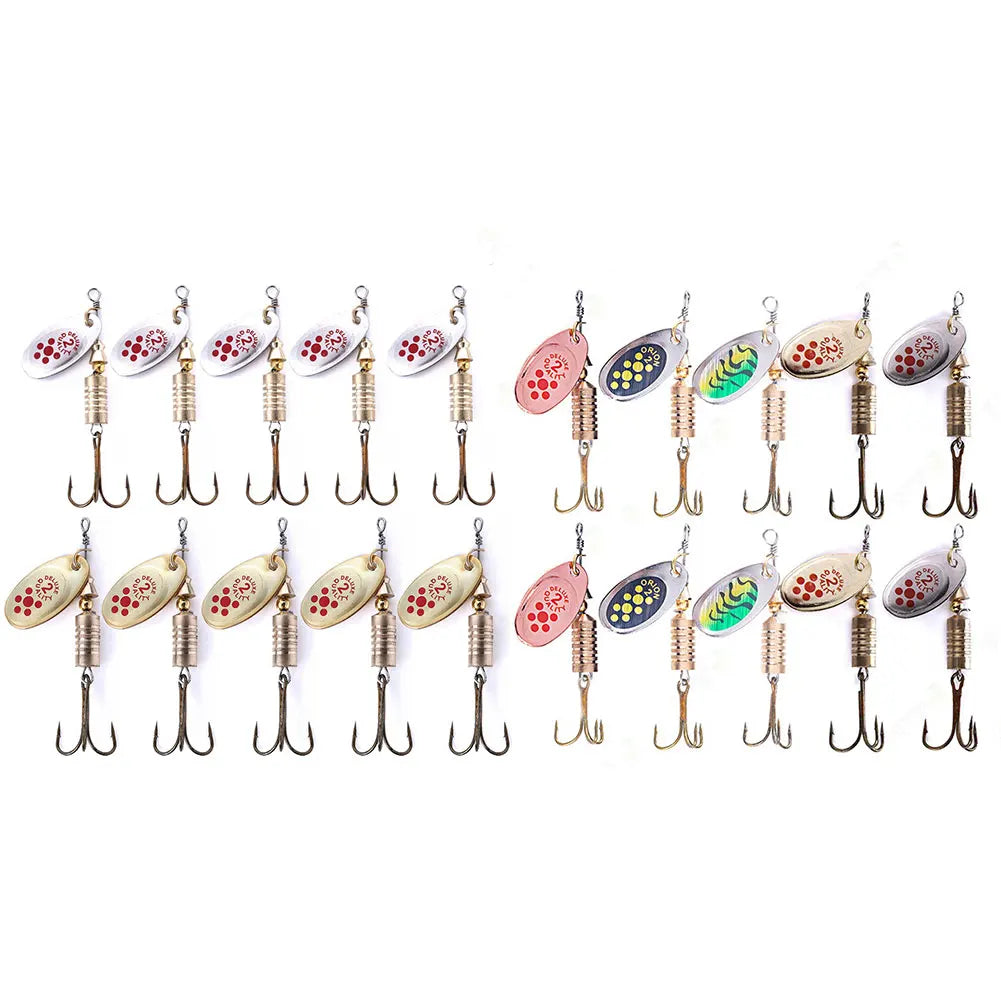 10pcs/Set Metal Spoon Spinner Fishing Lure Spoonbait Crankbaits Fishing Wobblers Artificial Bait for Freshwater and Saltwater