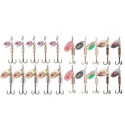 10pcs/Set Metal Spoon Spinner Fishing Lure Spoonbait Crankbaits Fishing Wobblers Artificial Bait for Freshwater and Saltwater