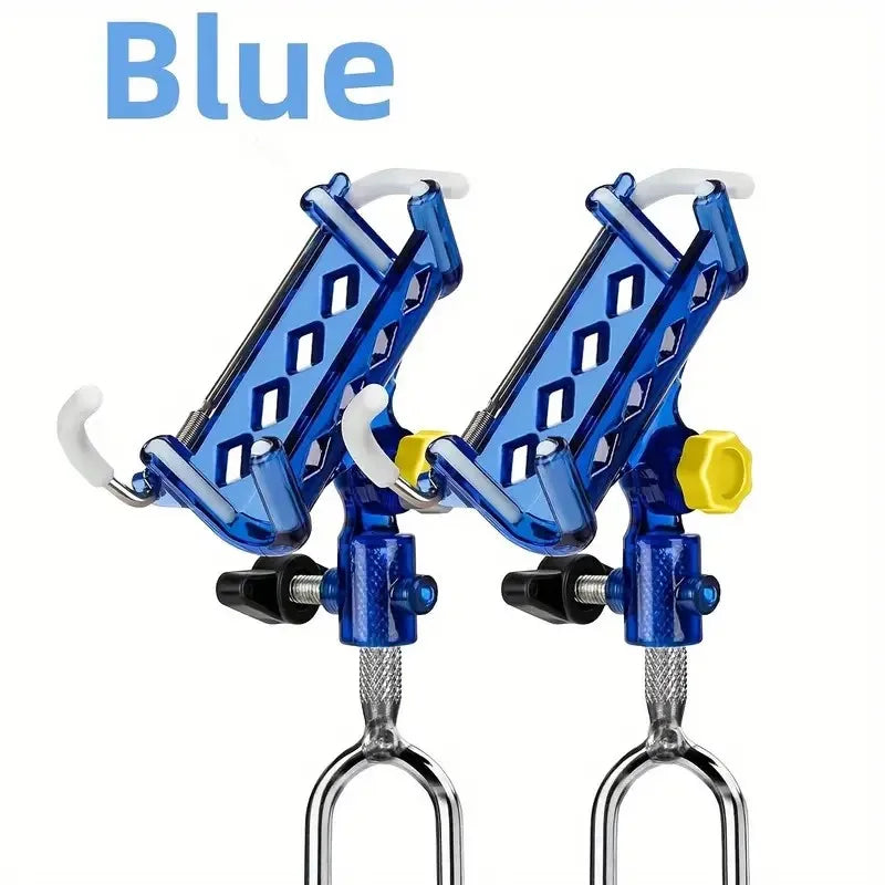 2Pc Stainless Steel Fishing Rod Bracket with  ° Adjustable One Key Lock, Reinforced Nylon Tip and Tapered Drilling Rod Self Loc