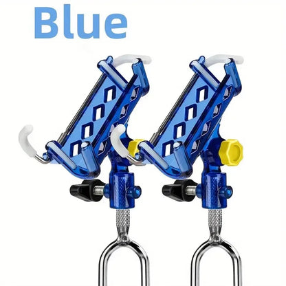2Pc Stainless Steel Fishing Rod Bracket with  ° Adjustable One Key Lock, Reinforced Nylon Tip and Tapered Drilling Rod Self Loc