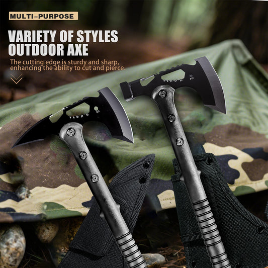 Multifunctional Outdoor Camping Hand Hatchet Two Styles Portable Wood Cutting Tool with Storage Sheath Backpacking Hiking Household Log Splitting Utility Tool Gift for Outdoor Enthusiasts