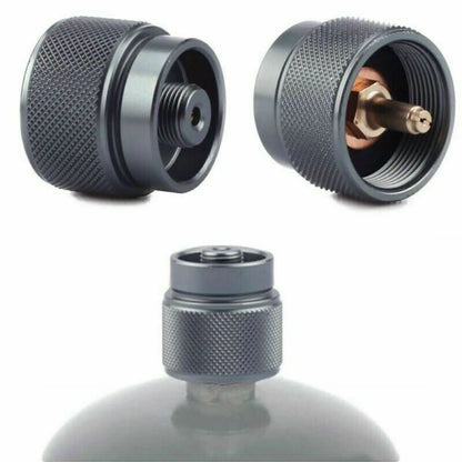 1 lb Gas Tank Adapter 1"-20 UNEF to 7/16-28NS, Propane Cylinder Converter for Outdoor Stove Heater, Small Portable Fuel Adapter