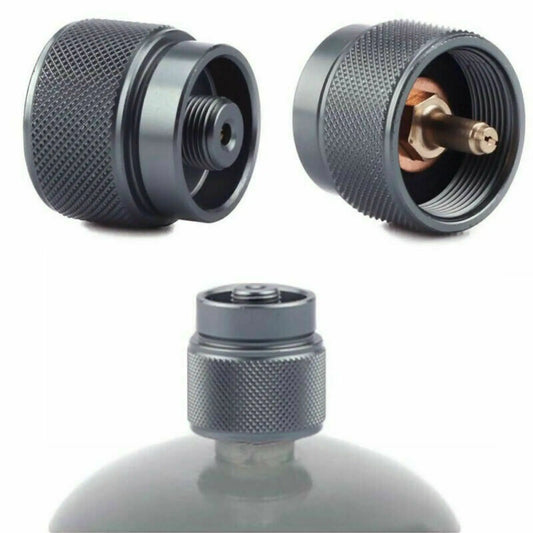 1 lb Gas Tank Adapter 1"-20 UNEF to 7/16-28NS, Propane Cylinder Converter for Outdoor Stove Heater, Small Portable Fuel Adapter