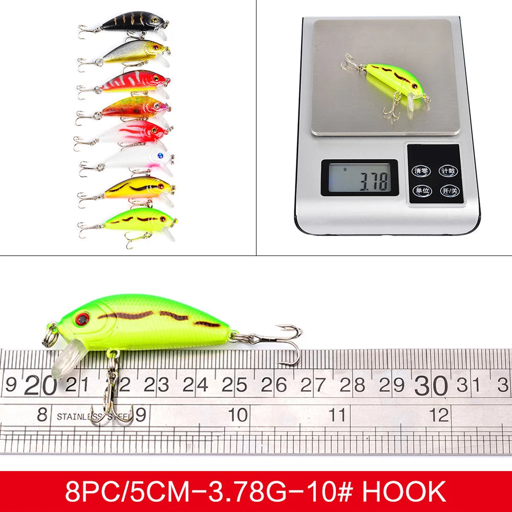 43Piece Fishing Lures Kit for Saltwater and Freshwater Fishing Gear Gifts for Men Soft Hard Fishing Lures Baits Set with Hooks