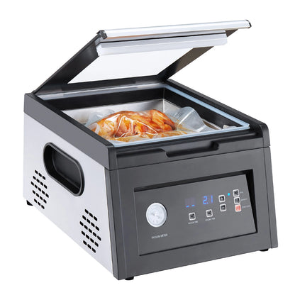 SucceBuy 380W Chamber Vacuum Sealer with 11.5in Sealing Length Home Use Vacuum Pump Power Packing Machine for Wet Foods Meat