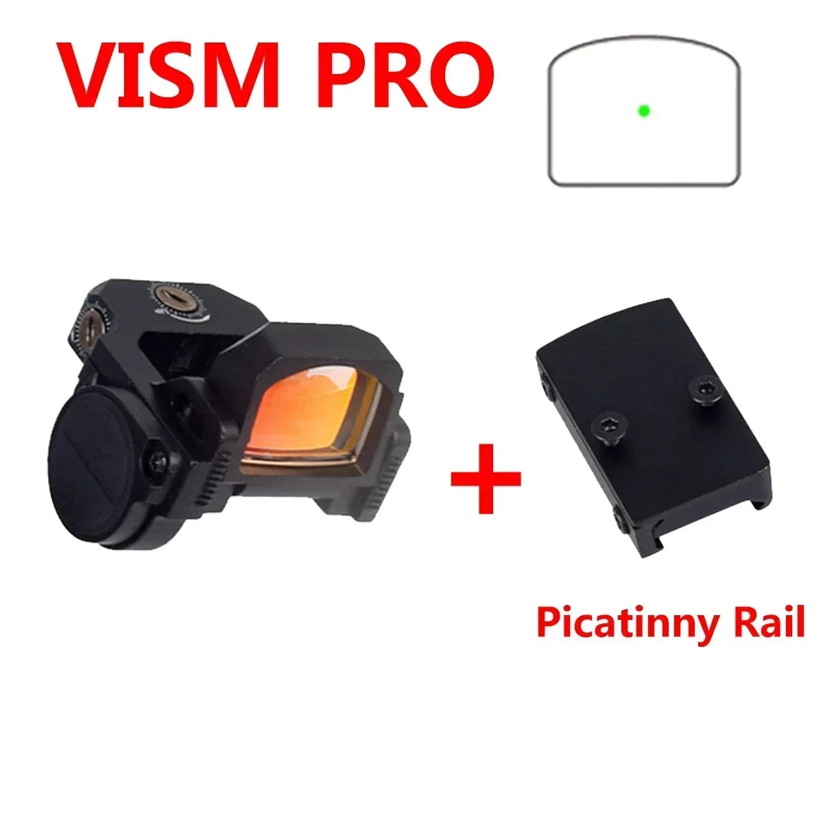 Tactical VISM PRO Flip Up Red Dot Sight Hot 20mm Rail Riflescope Collimator Sight RM Scope With GLK Rear Sight Mount