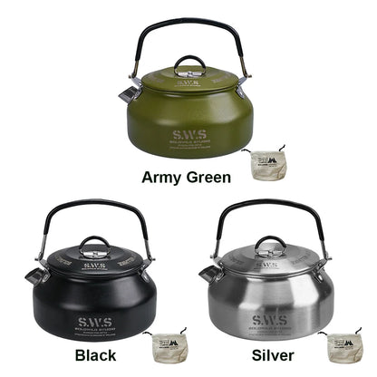0.8L Portable Hiking Kettle 304 Stainless Steel Ultralight Coffee Kettle Lightweight Coffee Pot for Outdoor Travel Camping
